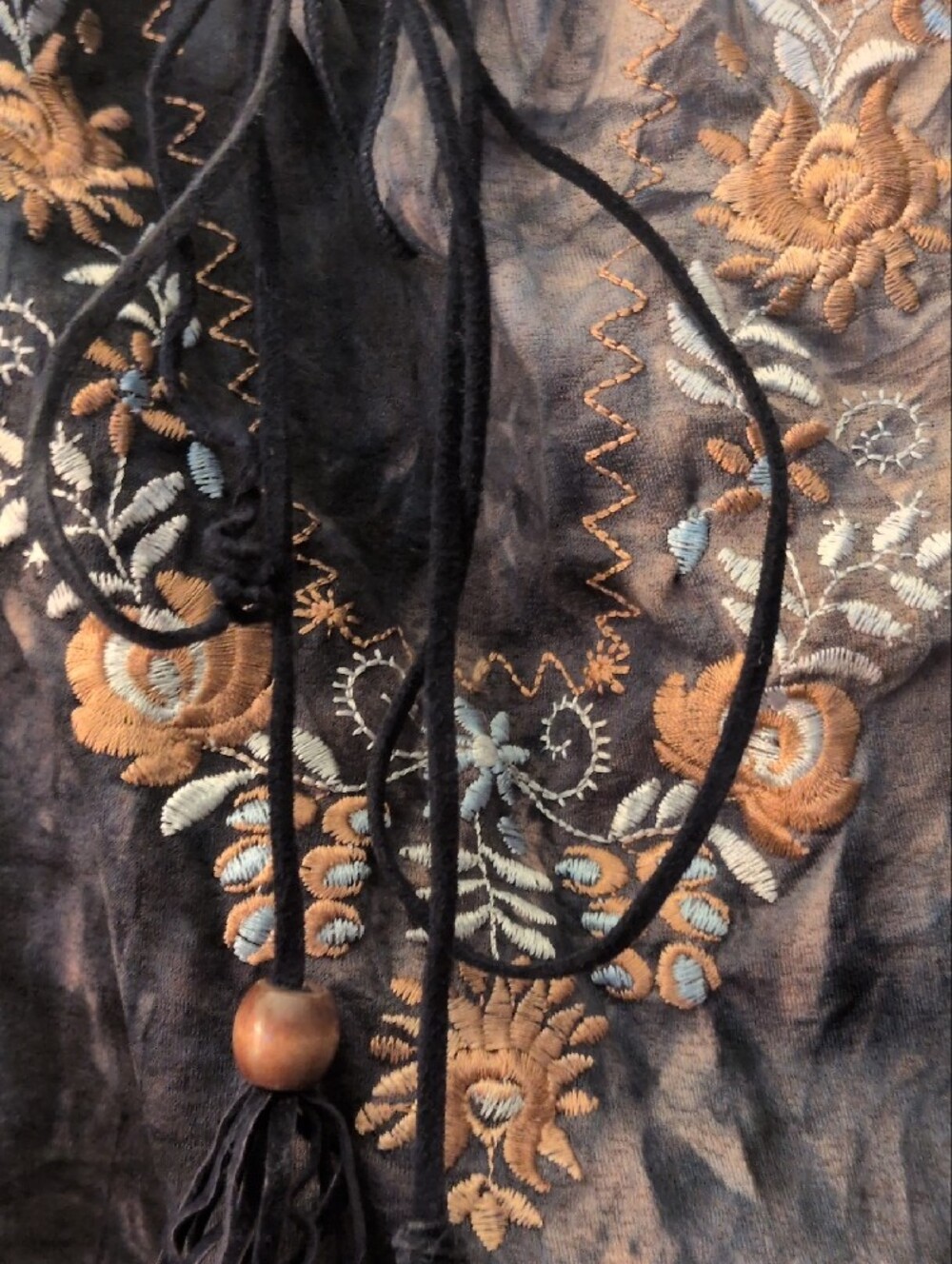 XXI Black & Cream Embroidered Peasant Tunic - Picture 7 of 13
